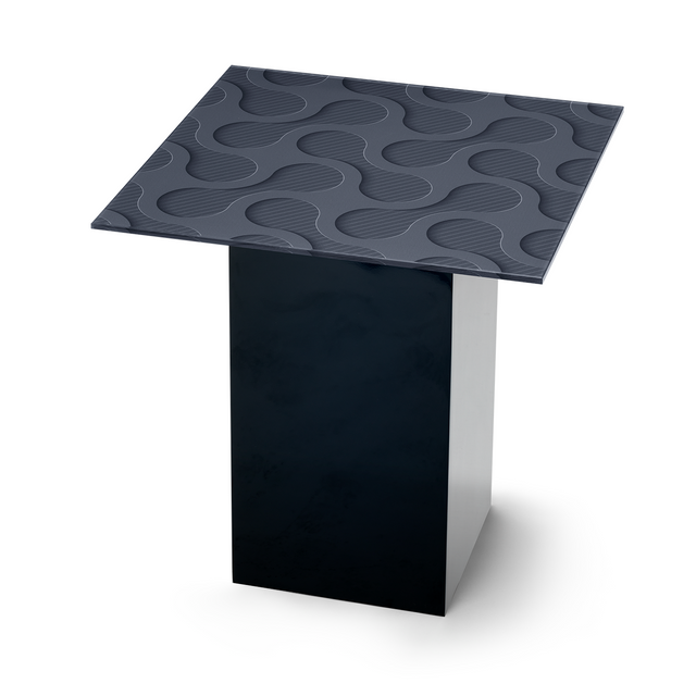 PLUTO Square End Table with Glossy Black Base