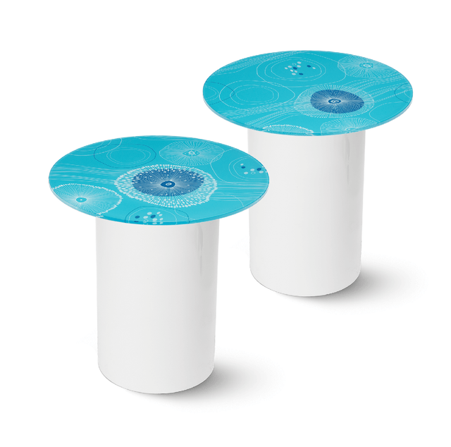 AQUAS 2-pc. End Table Set with Glossy White Base