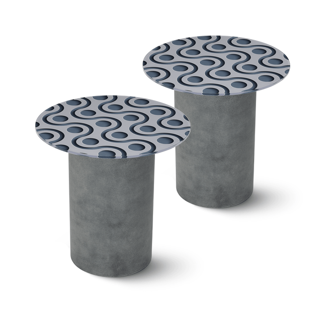 TEKNA 2-pc. End Table Set with Cement Gray Base