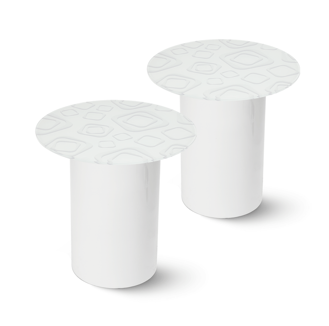 CUBIX 2-pc. End Table Set with Glossy White Base