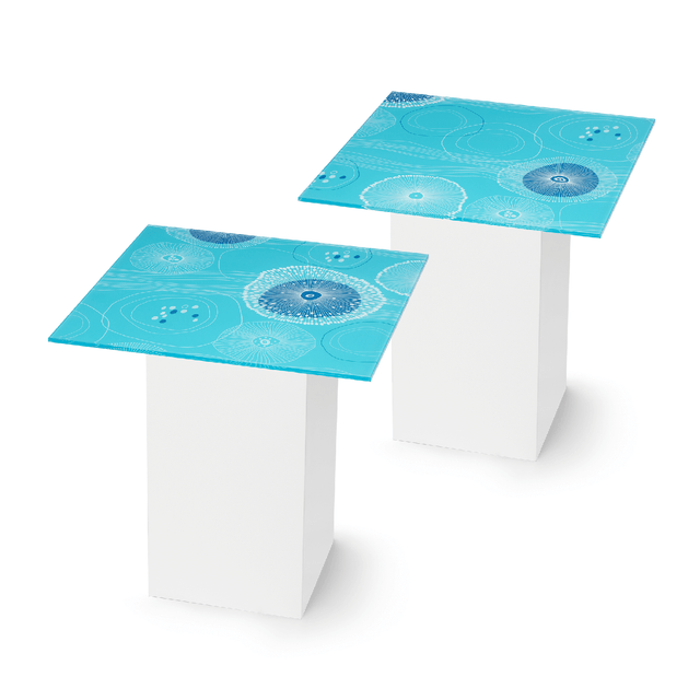 AQUAS 2-pc. End Table Set with Glossy White Base