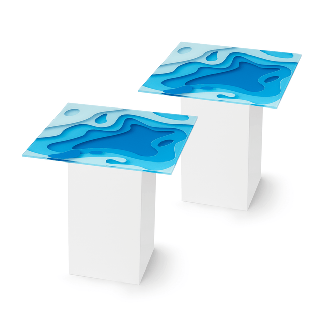 LAGUNA 2-pc. End Table Set with Glossy White Base