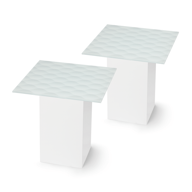 LUVIA 2-pc. End Table Set with Glossy White Base