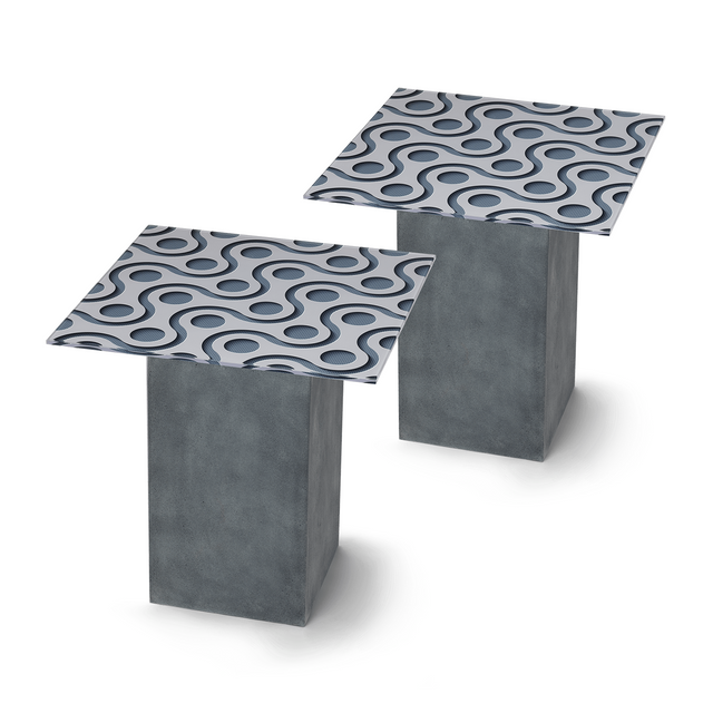 TEKNA 2-pc. End Table Set with Cement Gray Base