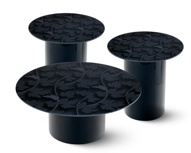 BLACK FOREST 3-pc. Coffee & End Table Set with Glossy Black Base