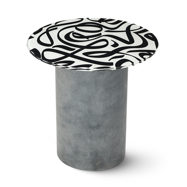 TANGO Round End Table with Cement Gray Base