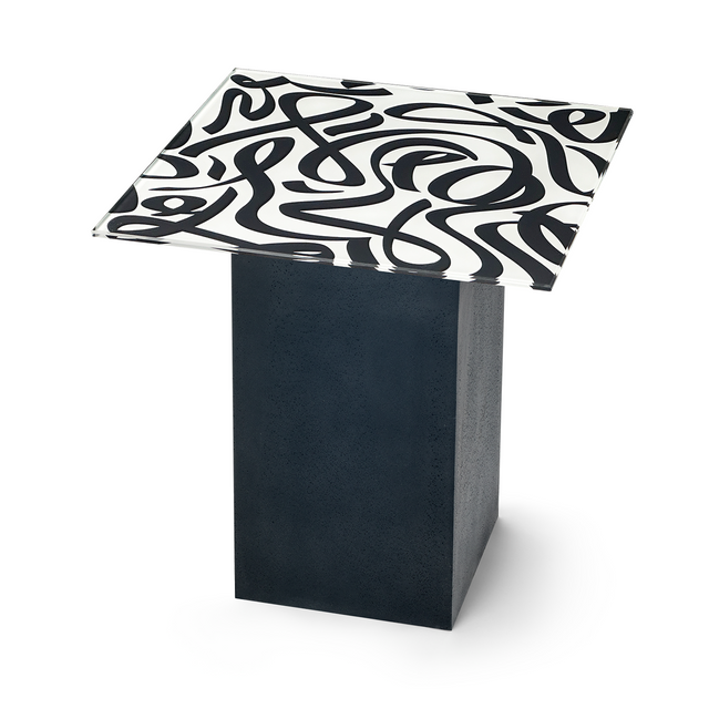 TANGO Square End Table with Matte Black Base