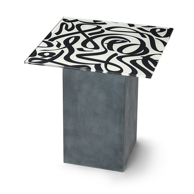 TANGO Square End Table with Cement Gray Base