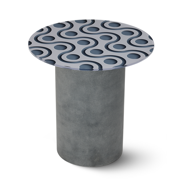 TEKNA Round End Table with Cement Gray Base