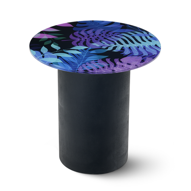 UTOPIA Round End Table with Matte Black Base