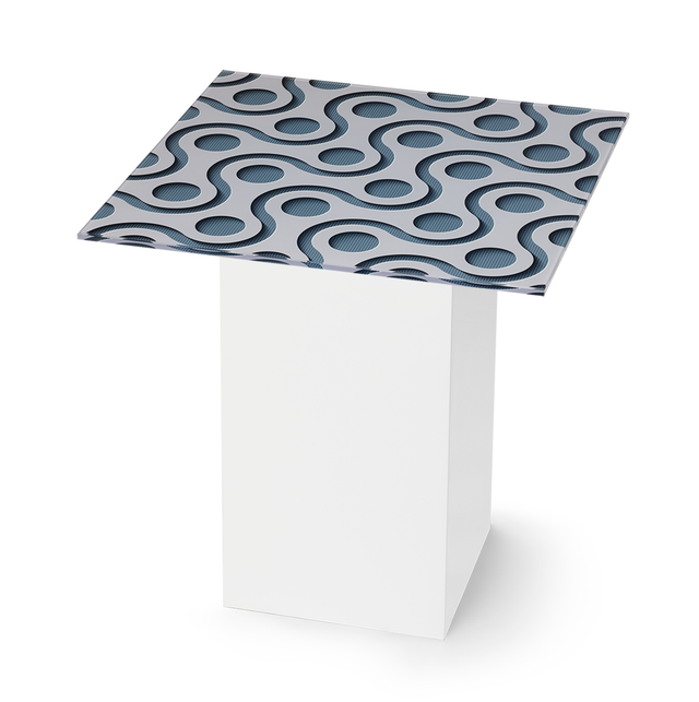 TEKNA Square End Table with Glossy White Base