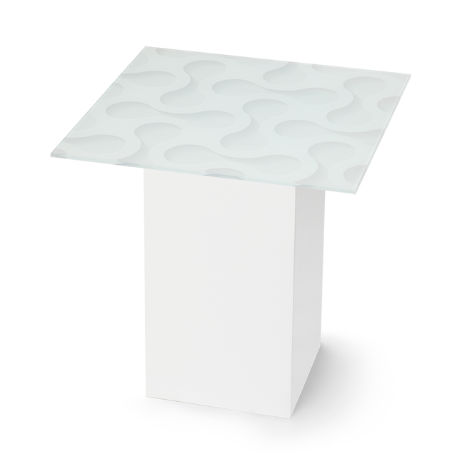 ECOLOFT Square End Table with Glossy White Base