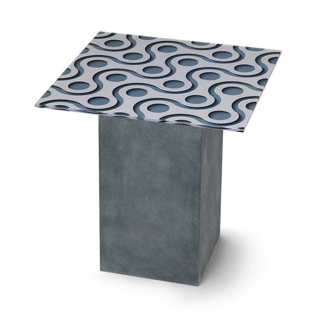 TEKNA Square End Table with Cement Gray Base