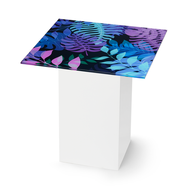 UTOPIA Square End Table with Glossy White Base