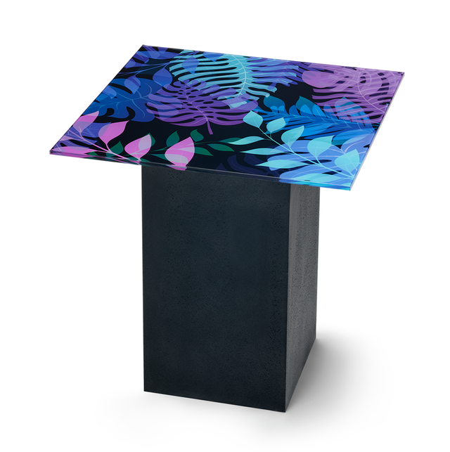 UTOPIA Square End Table with Matte Black Base