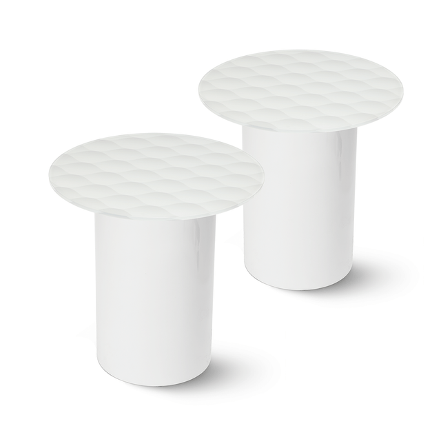 LUVIA 2-pc. End Table Set with Glossy White Base