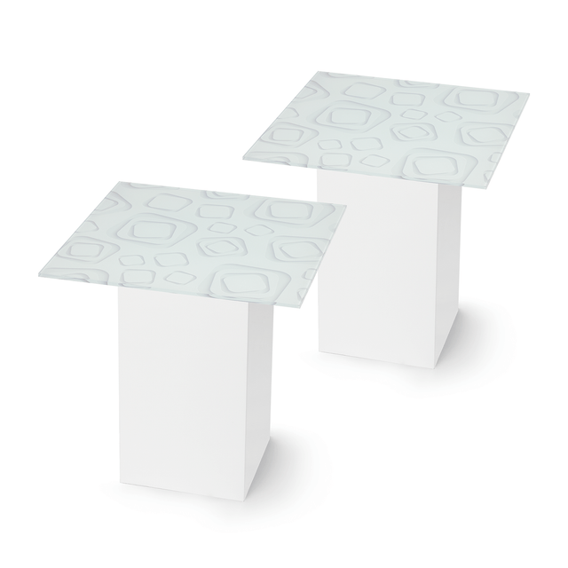 CUBIX 2-pc. End Table Set with Glossy White Base