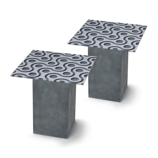 TEKNA 2-pc. End Table Set with Cement Gray Base